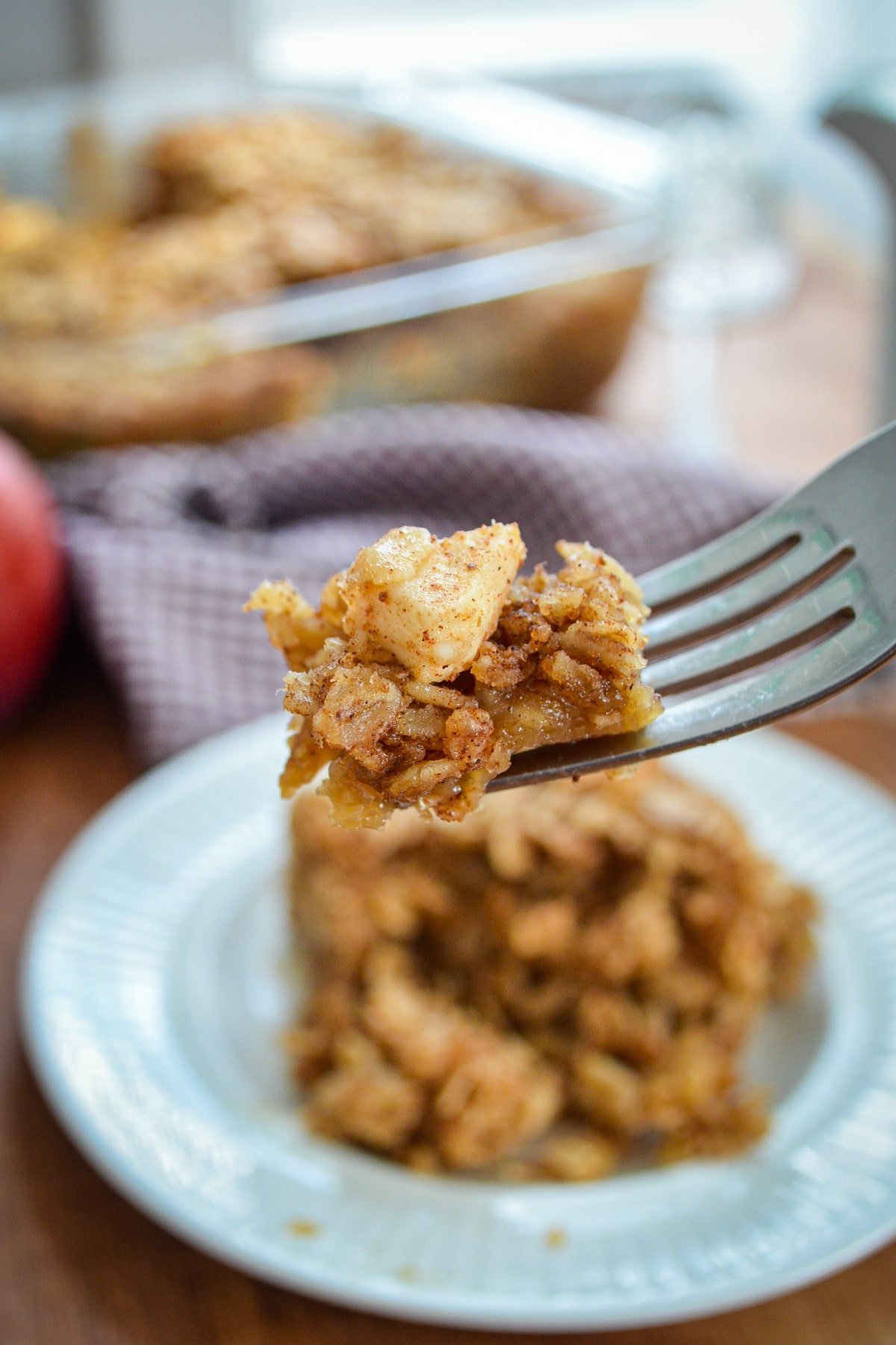 A forkful of baked oatmeal.