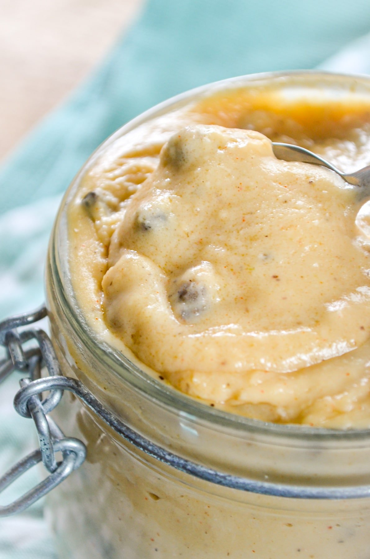 A jar of homemade condensed soup.