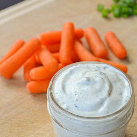 Try this delicious Easy Ranch Dip with some veggies or tossed with a salad. Made from pantry ingredients!