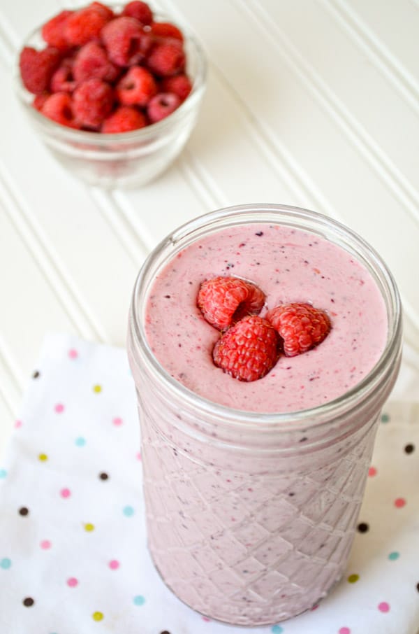 This Basic Berry Kefir Smoothie can't get any easier! Frozen fruit and homemade milk kefir blend to make an easy, healthy, and gut-friendly breakfast.