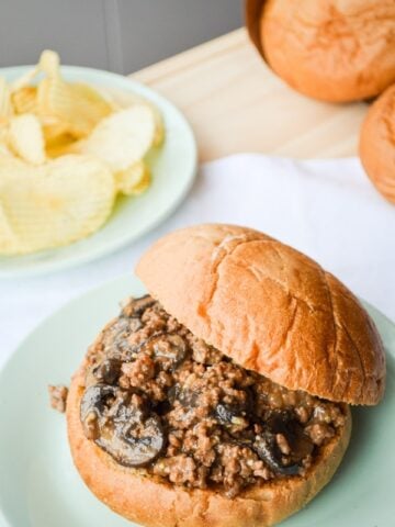 Looking for an easy ground beef recipe? Try these delicious Brown Bear Loose Meat Sandwiches! Savory, not sweet! An easy, but delicious skillet meal.