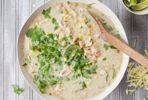 One of the BEST Crock Pot Chicken Recipes! You just have to try this Slow Cooker White Chicken Chili!