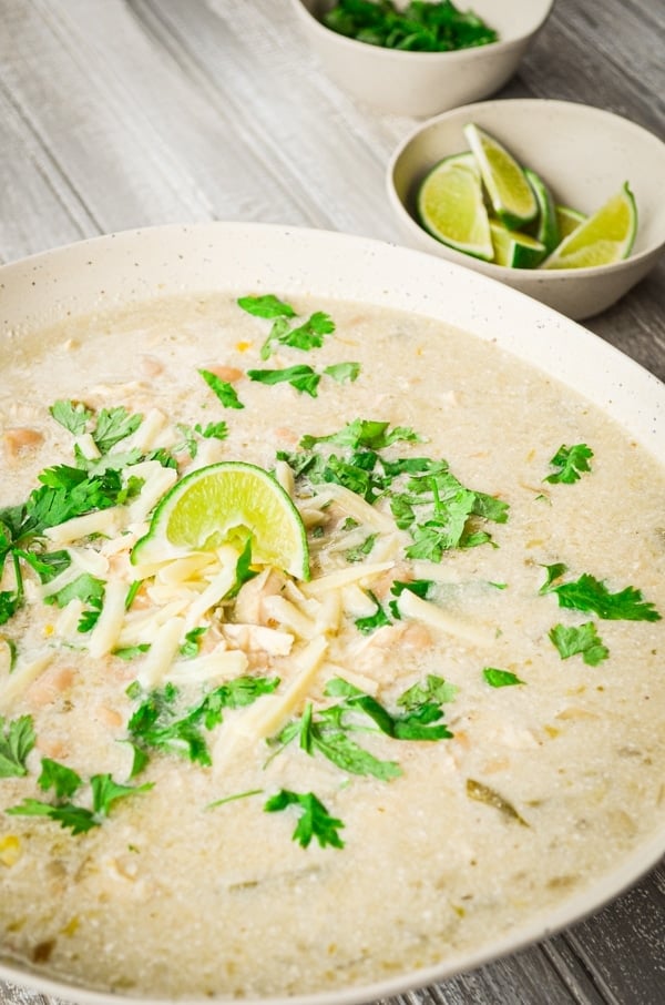 One of the BEST Crock Pot Chicken Recipes! You just have to try this Slow Cooker White Chicken Chili!