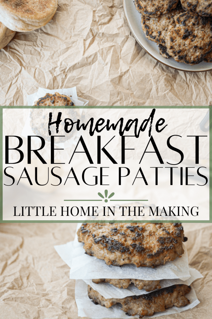 Breakfast sausage patties, browned and crisp, on a background of butcher paper.