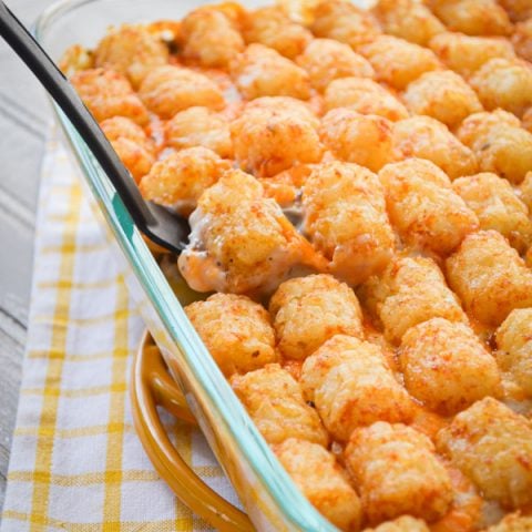 If you're looking for a great comfort food casserole that is EASY PEASY, you've found it with this Easy Dinner Recipe for Tater Tot and Ground Beef Casserole