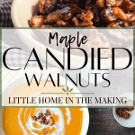 These delicious Maple Candied Walnuts are the perfect treat for the holidays, and make an impressive garnish for soups and salads. Naturally sweetened, they are a healthy and whole food recipe that is sure to win your family over. Best of all? Just 3 simple real food ingredients!
