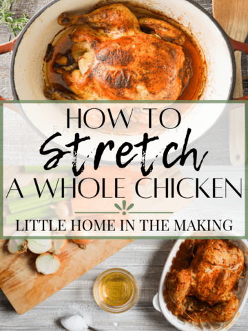 Eating a whole foods diet is possible on a budget! Learn how to stretch a whole chicken into 3 delicious meals PLUS ideas for healthy sides.