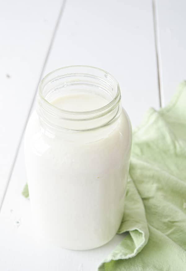 A jar of real buttermilk.