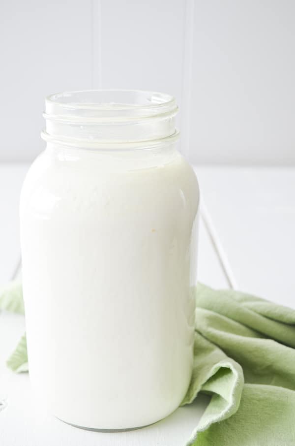 A jar of real buttermilk.
