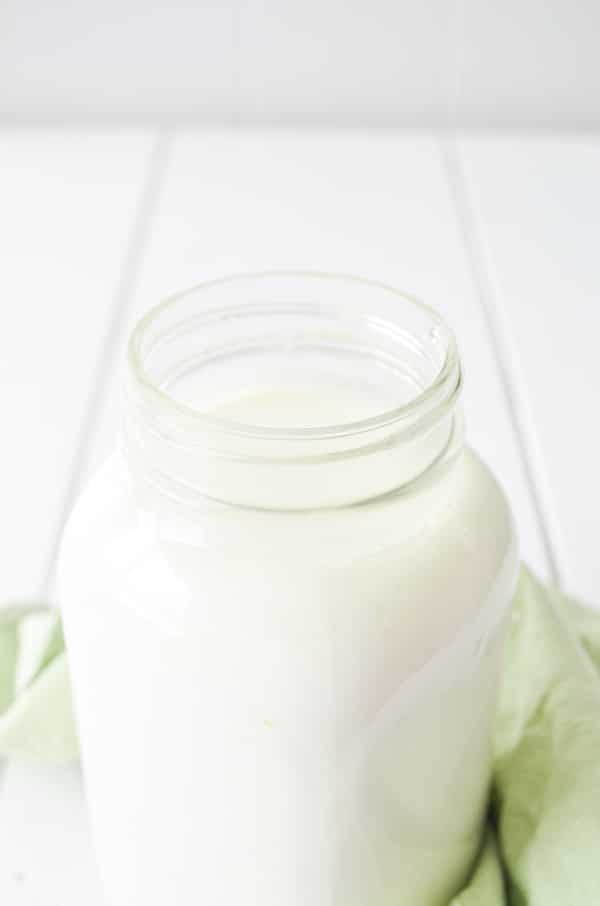 A jar of real buttermilk.