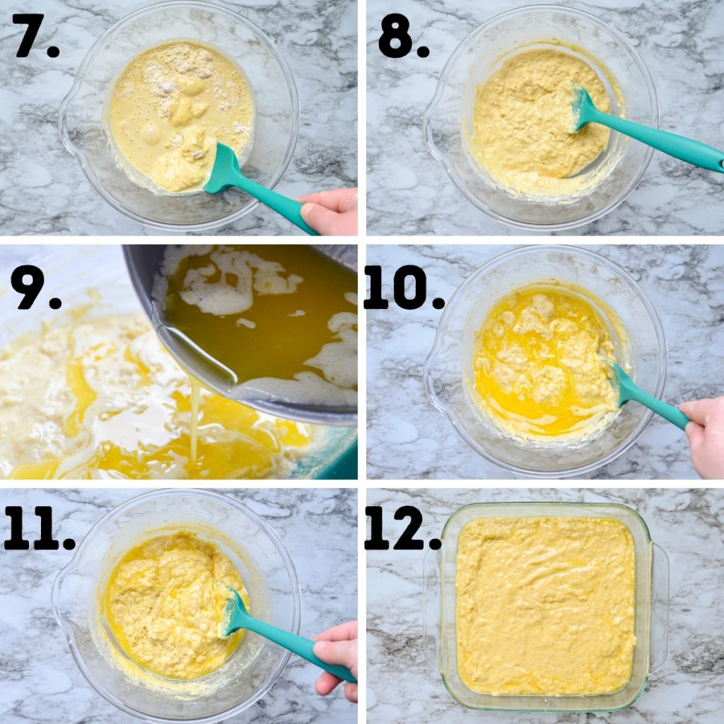 How to make sourdough discard buttermilk cornbread. See recipe for text instructions.