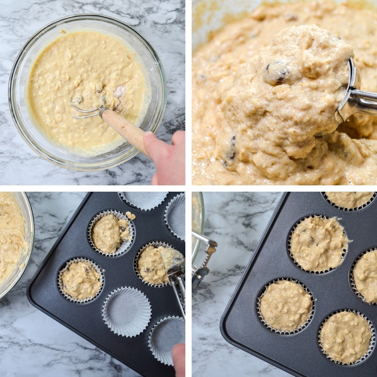 How to make sourdough applesauce muffins.