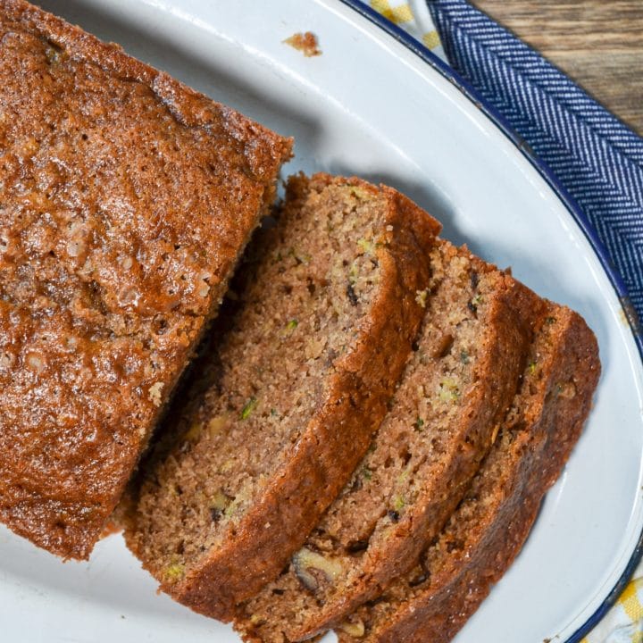 Sliced sourdough discard zucchin bread