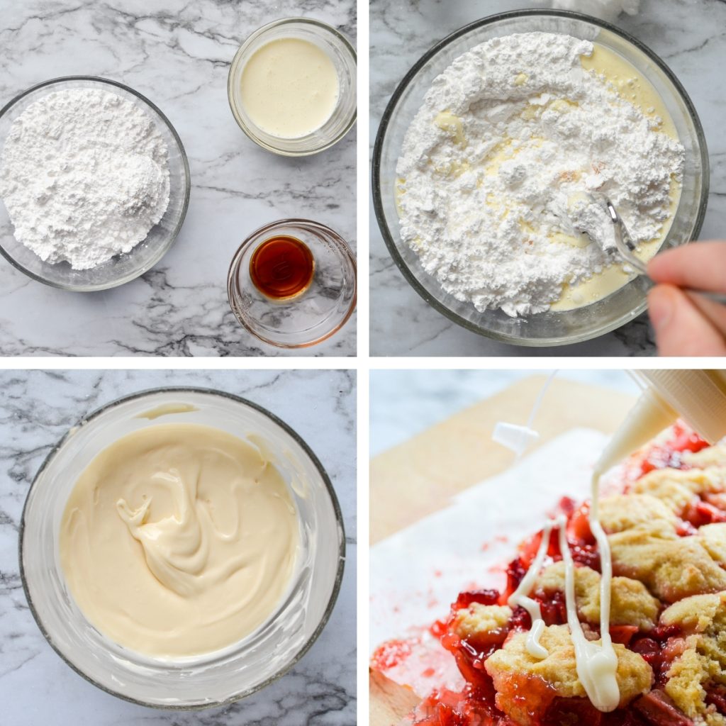 How to make a simple drizzle for dessert bars.