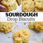 Drop biscuits on a sheet of parchment paper.