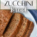 Text overlay: sourdough discard zucchini bread