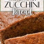 A slice of sourdough zucchini bread.