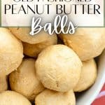 A bowl of plain peanut butter balls.