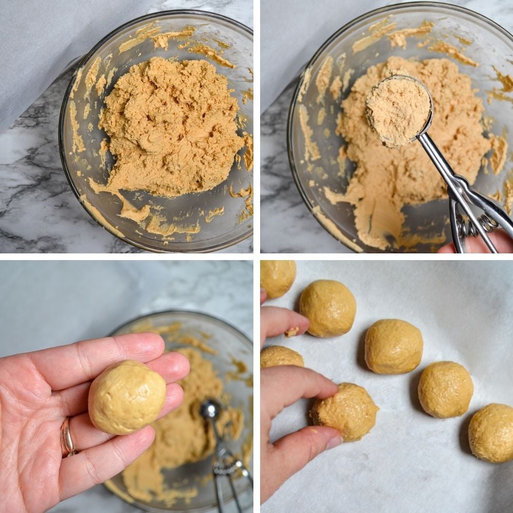 How to form peanut butter balls.