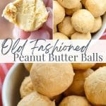 A close up of peanut butter balls.