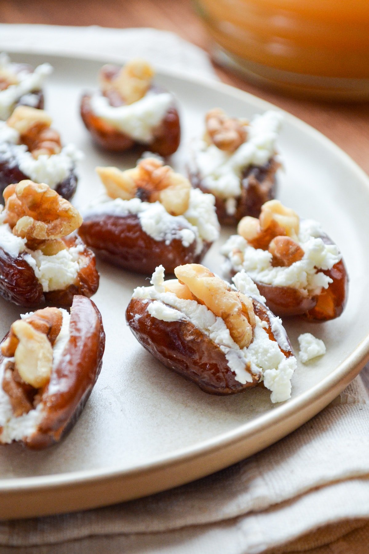 A plate of stuffed dates