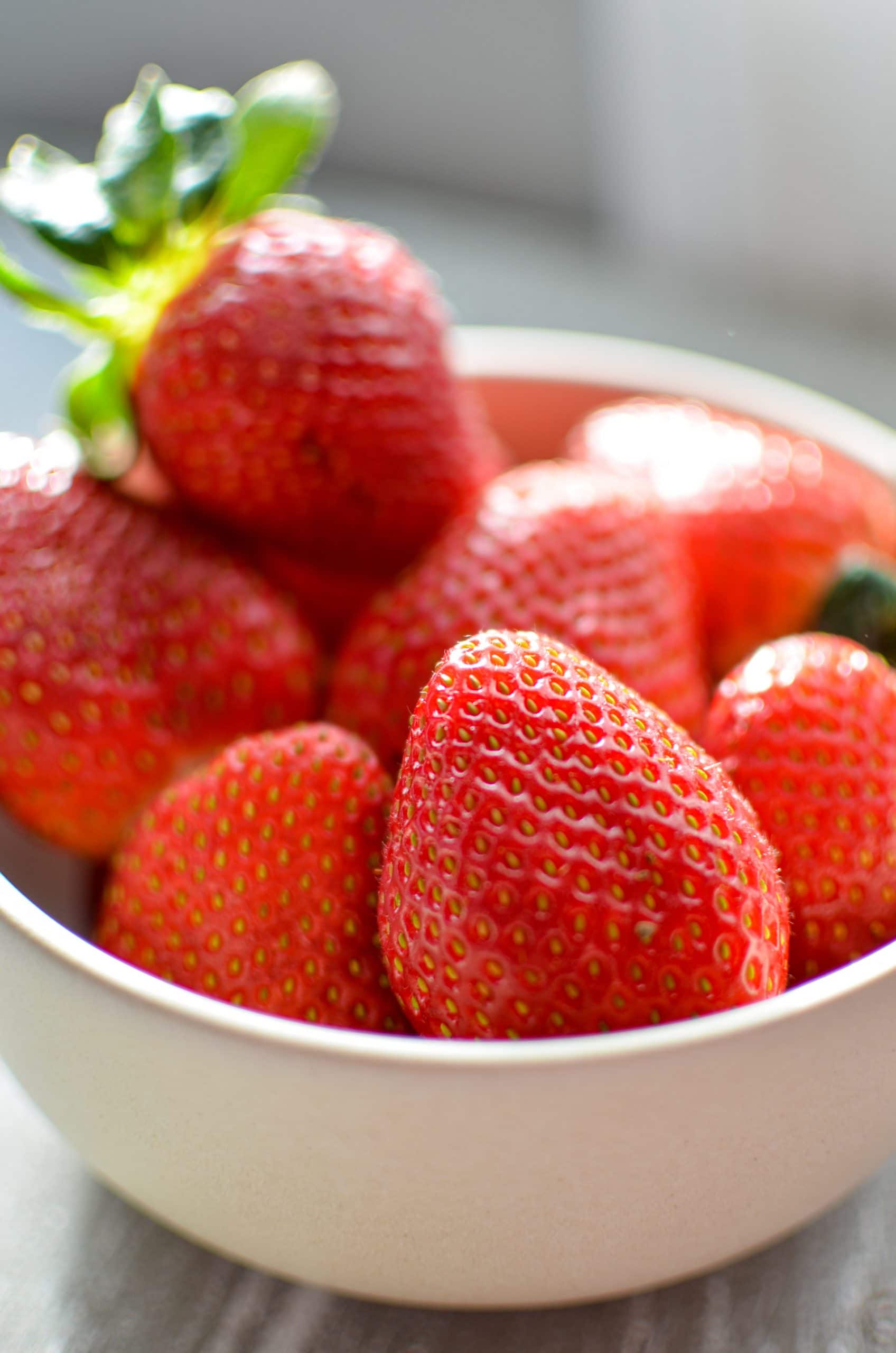 A bowl of fresh strawberries