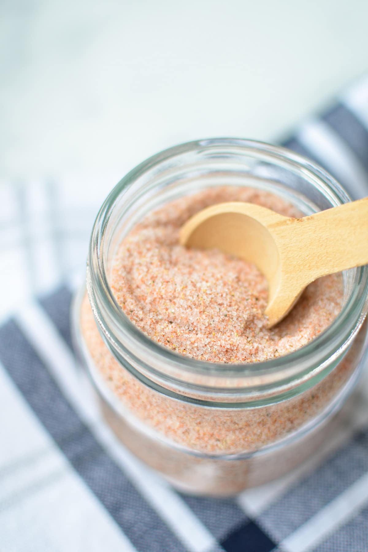 A jar filled with homemade seasoned salt