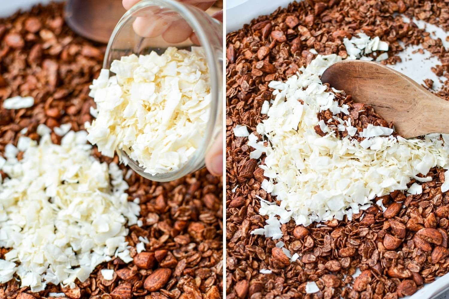 Adding coconut to half baked granola