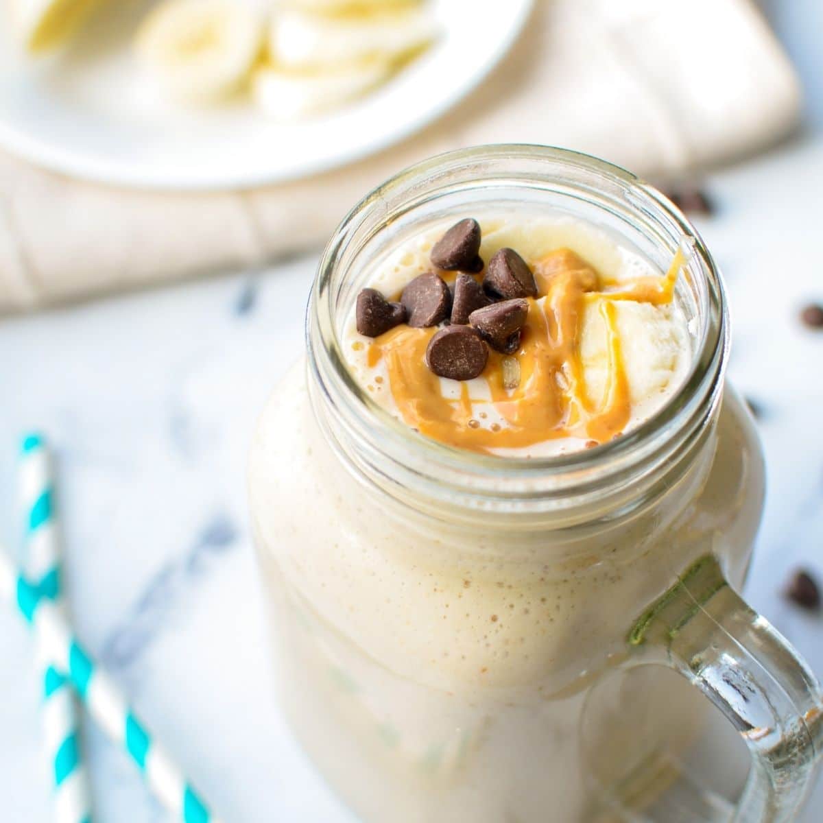 Banana &amp; Peanut Butter Kefir Protein Smoothie - Little Home in the Making