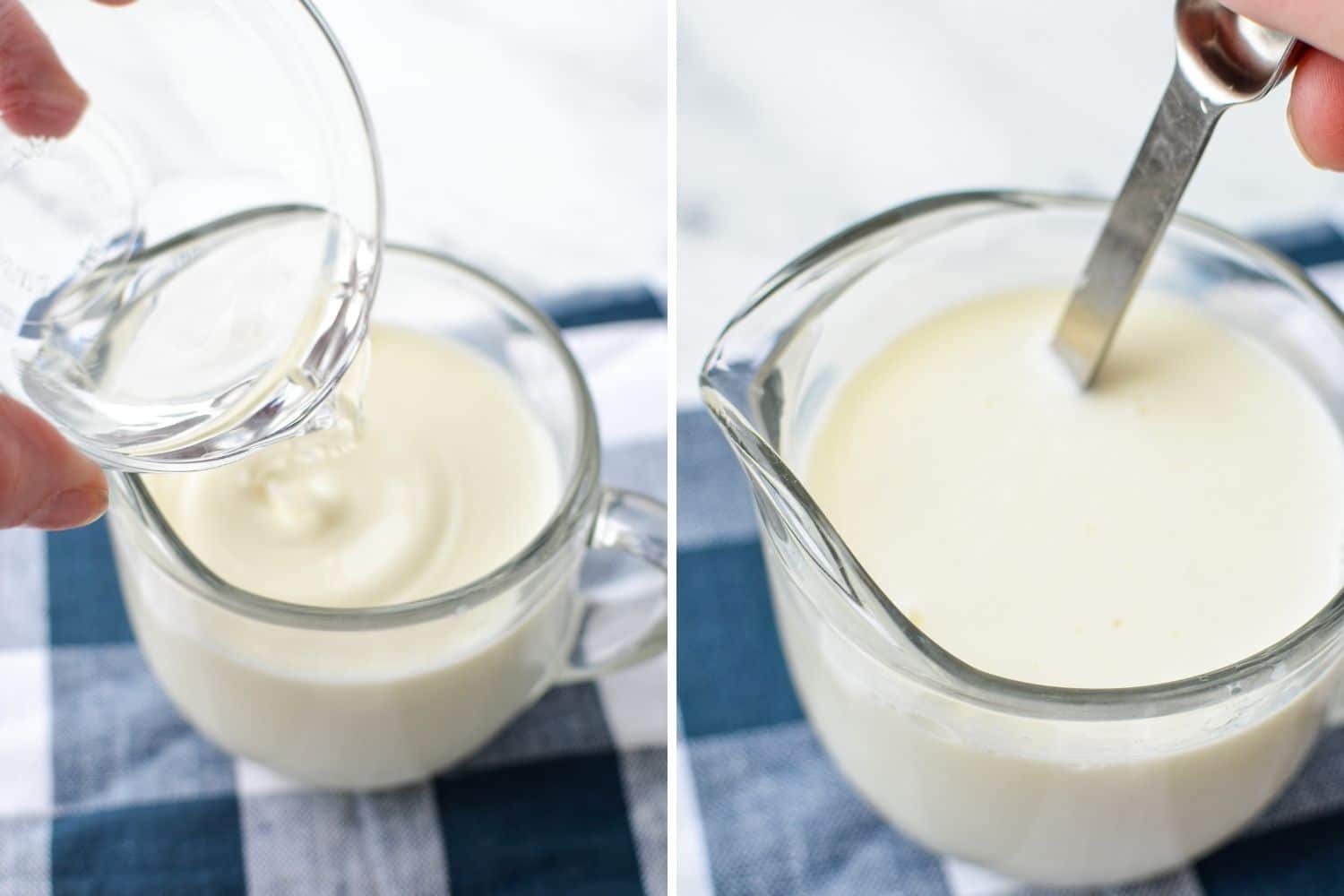 Adding vinegar to milk to make a buttermilk substitute