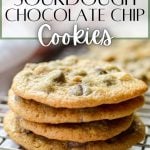 A stack of cookies on a wire rack.