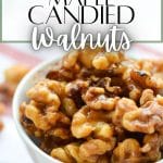 A small bowl of candied walnuts.