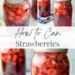 Jars of strawberries ready to be canned.