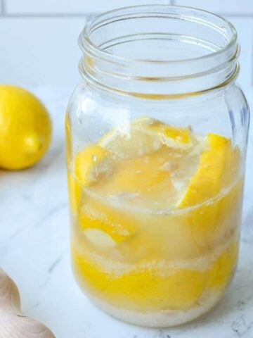 A jar of macerated lemons.