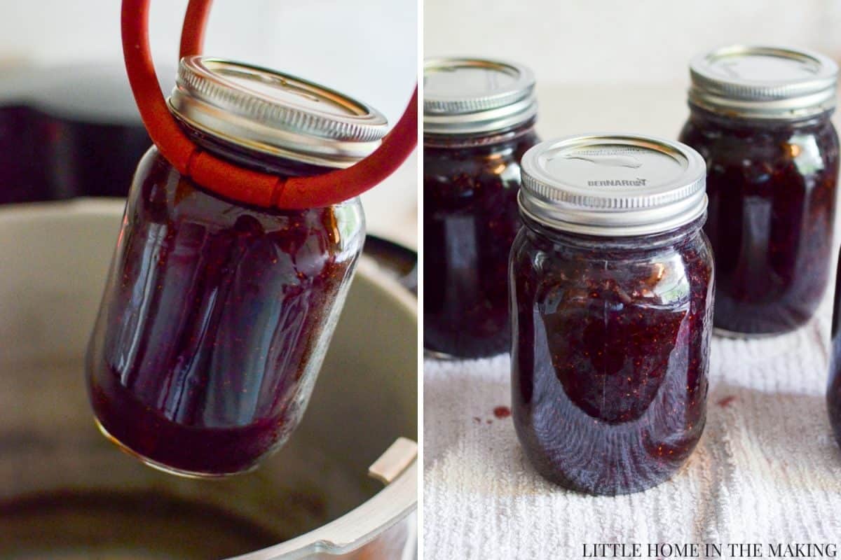 Transferring jars in and out of a canner.