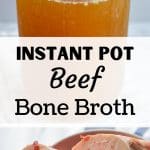 A jar of beef bone broth.