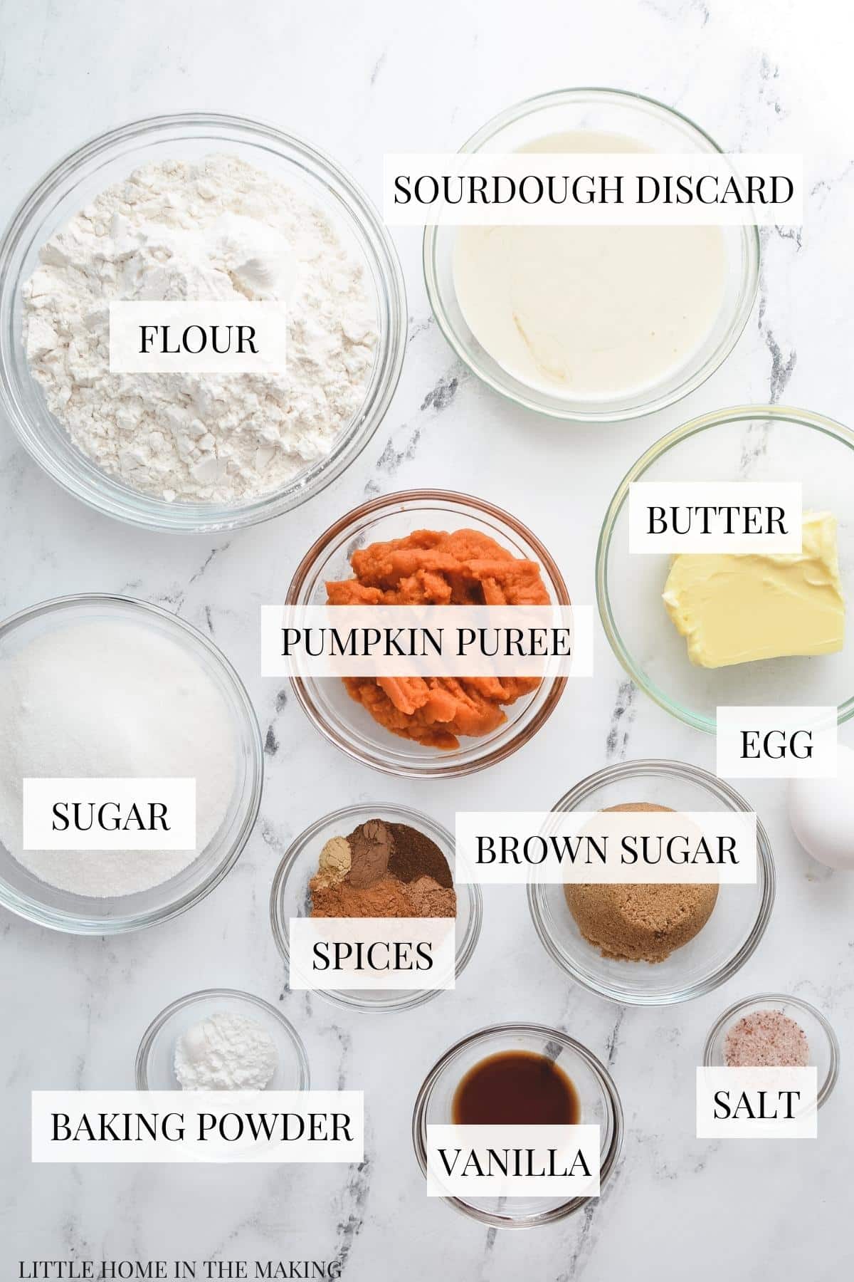 The ingredients needed to make pumpkin cookies.