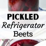 A jar of pickled beets.