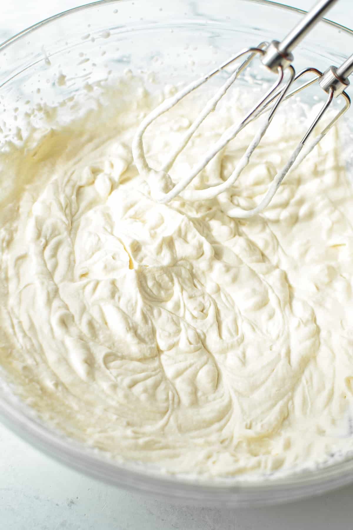 A bowl of homemade whipped cream.