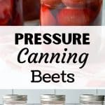 Jars of canned plain beets.