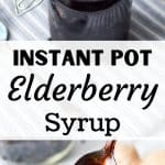 A jar of elderberry syrup.