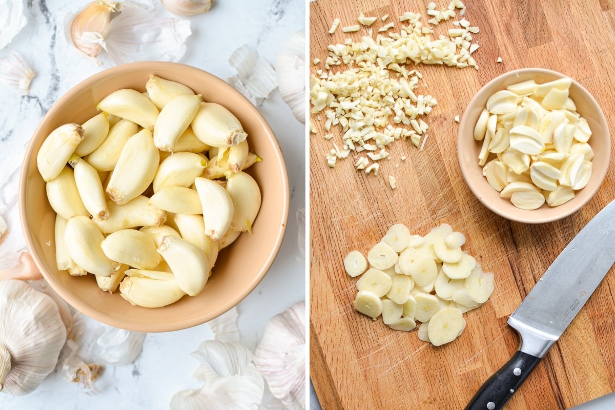 A bowl of garlic cloves.