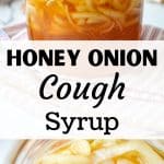 A jar of honey and onion cough syrup.