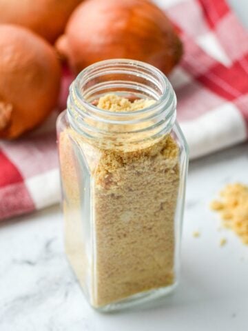 A small jar of onion powder.