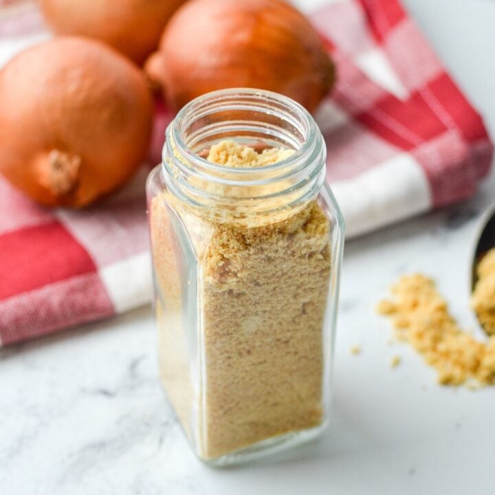 A small jar of onion powder.