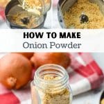 Grinding onions into a powder.