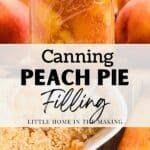 A pint canning jar filled with homemade pie filling.