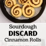 A cast iron skillet filled with unbaked cinnamon rolls.