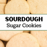 A stack of sourdough sugar cookies cut into round shapes.