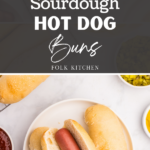 A homemade hot dog bun made with sourdough starter.